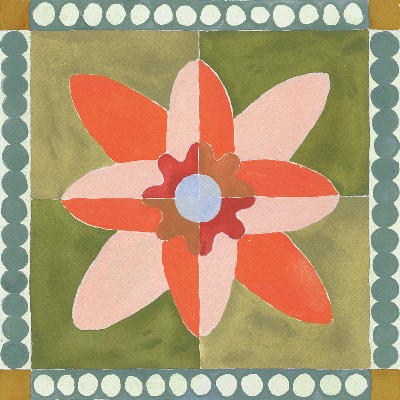 Daffodil Tile Coral , By Meredith Walker