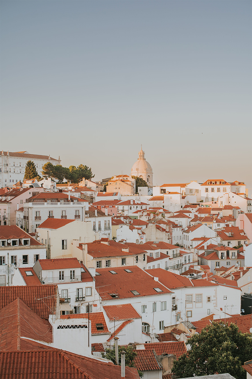 wall-art-print-canvas-poster-framed-Lisbon Rooftop Cityscape, Style B , By Hello Twiggs-1