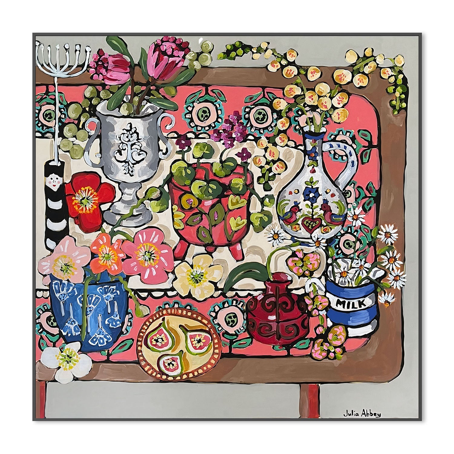wall-art-print-canvas-poster-framed-Pots Of Flowers , By Julia Abbey-3