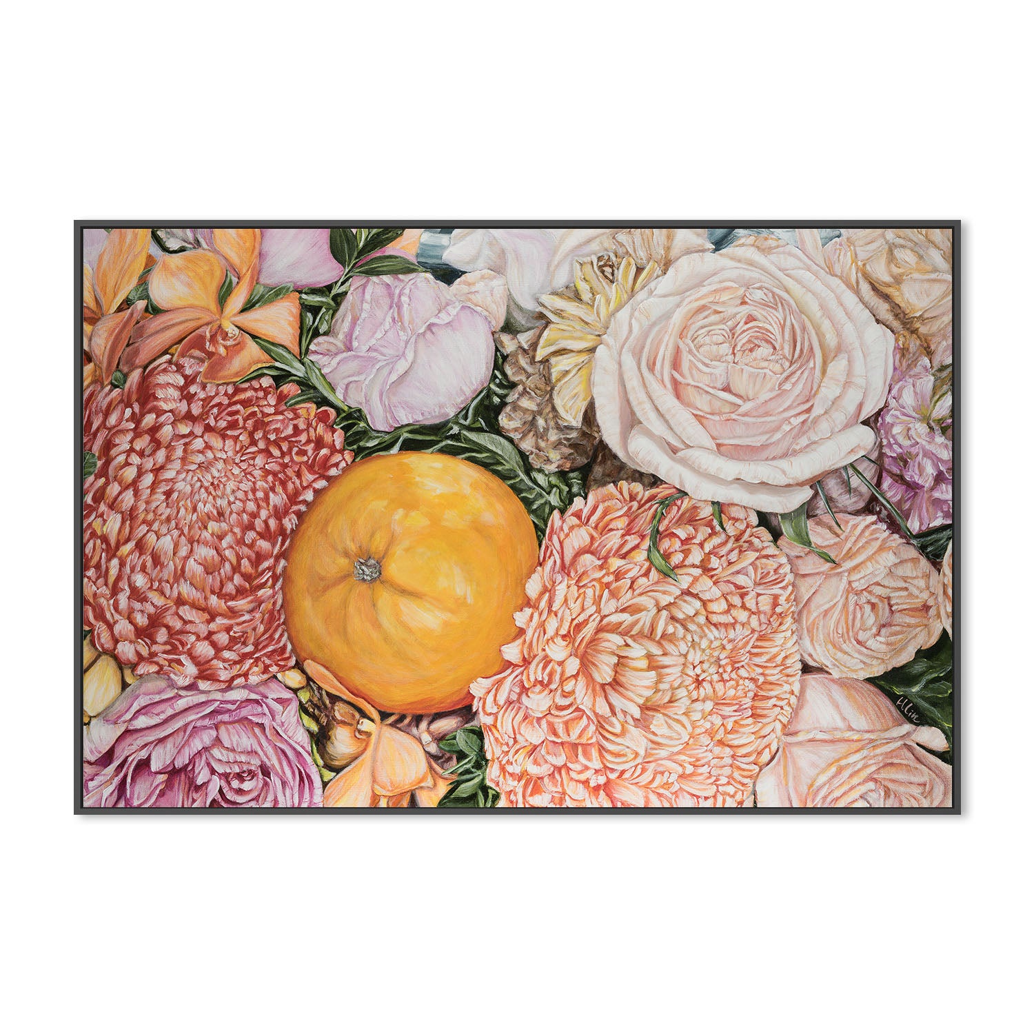 ORANGE AND CHRYSANTHEMUM , By Hsin Lin