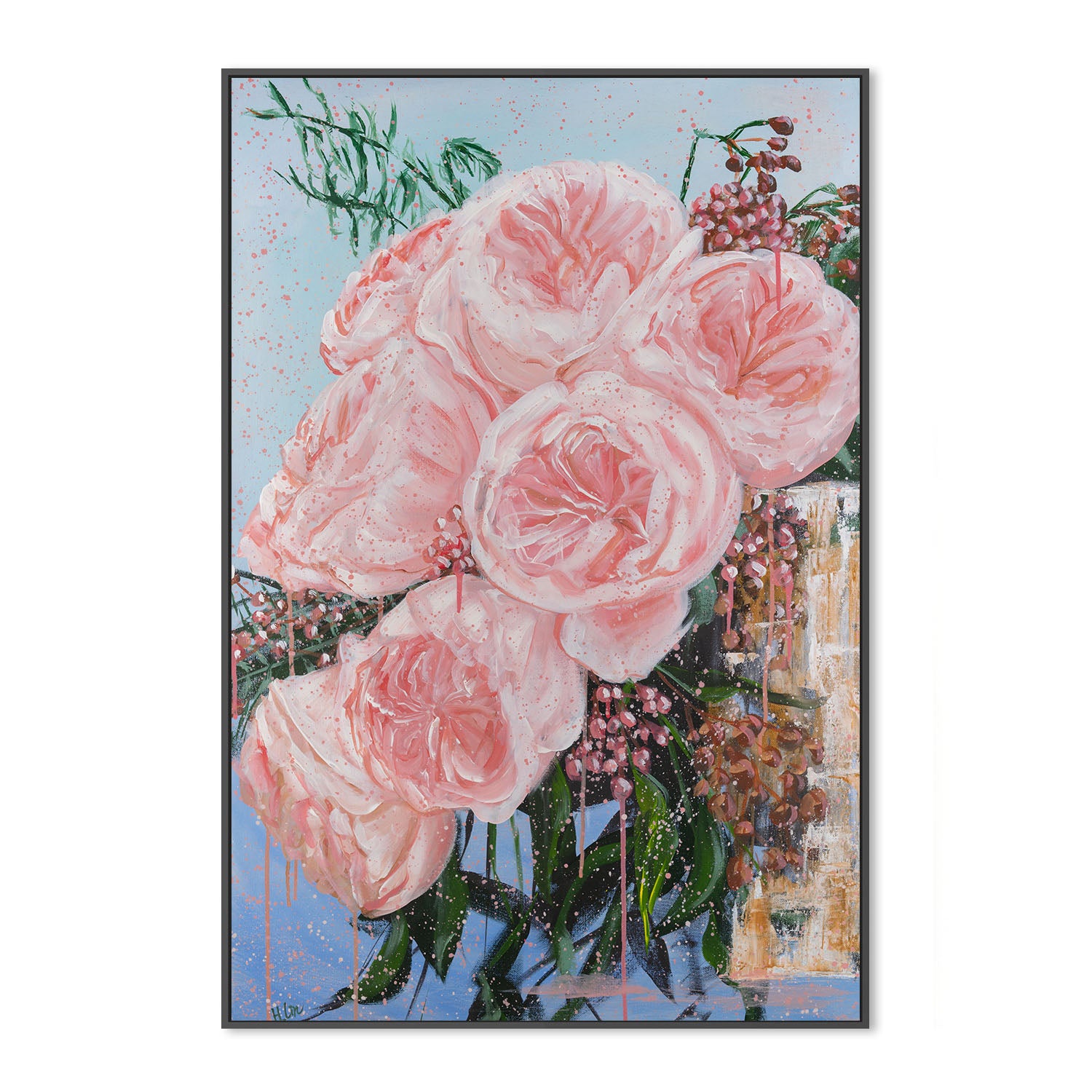 Garden Roses Juliet In A Golden Vase