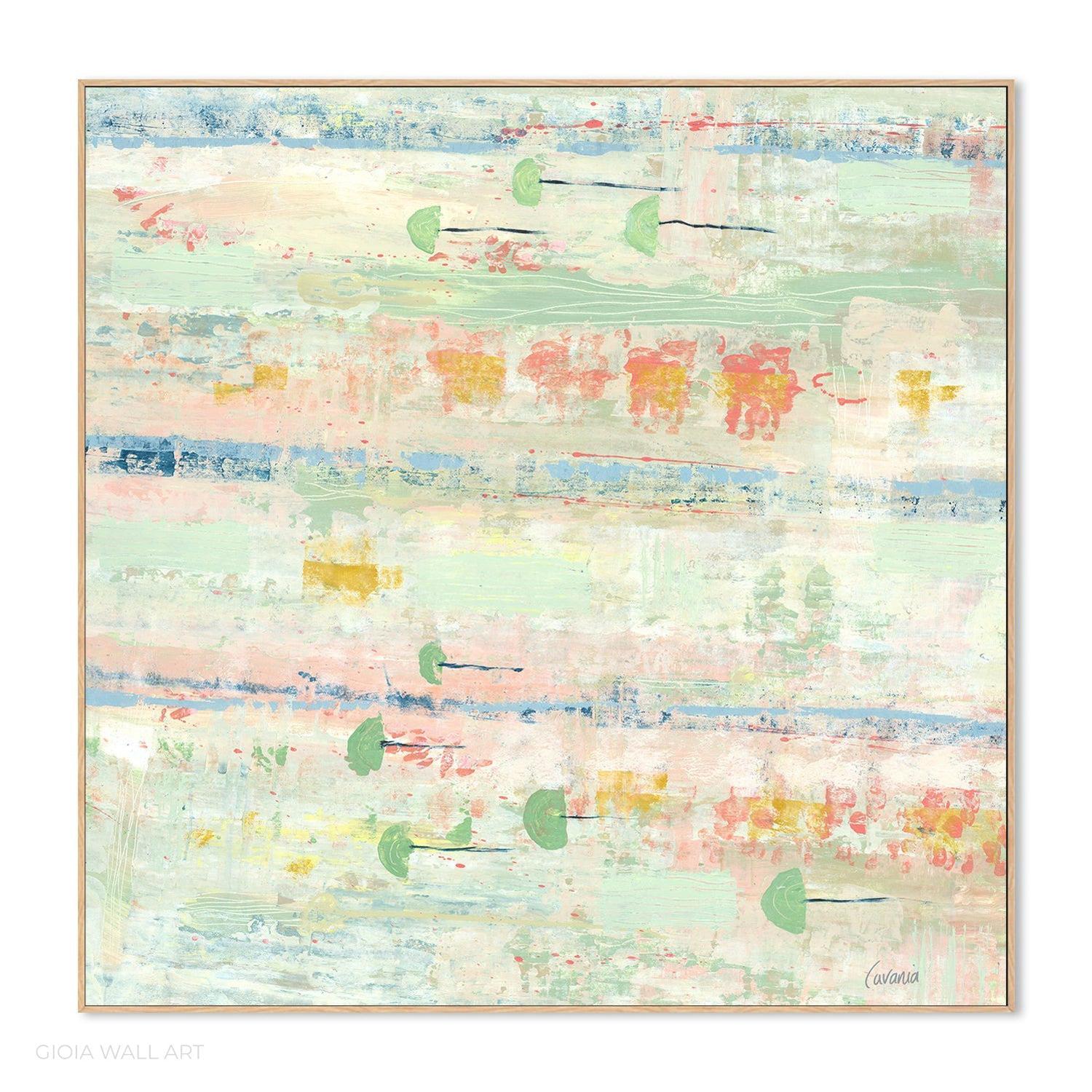 Fish In Lanes - Laps At The Lily Pond Acrylic On Canvas 90 X Cm By Karen Cavania Original Artwork