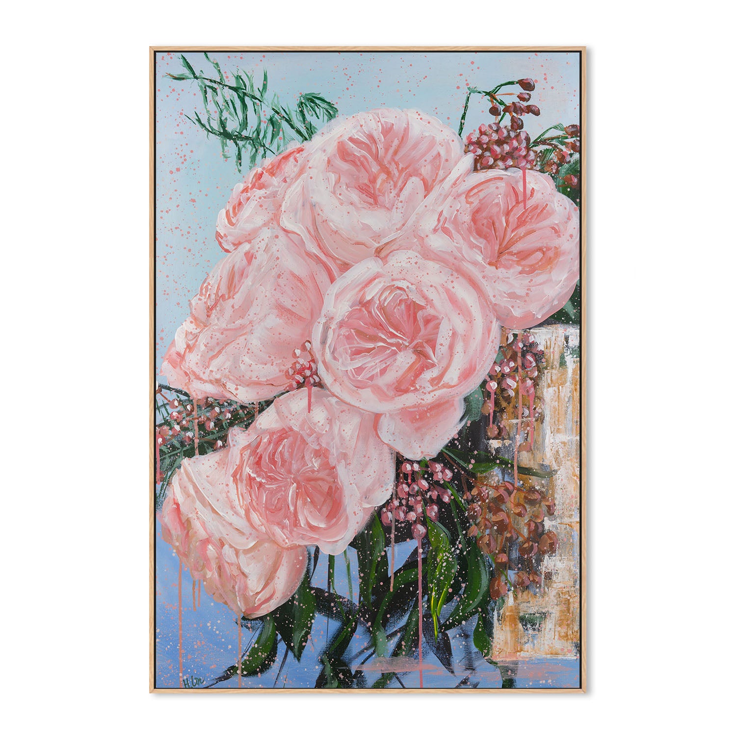 Garden Roses Juliet In A Golden Vase