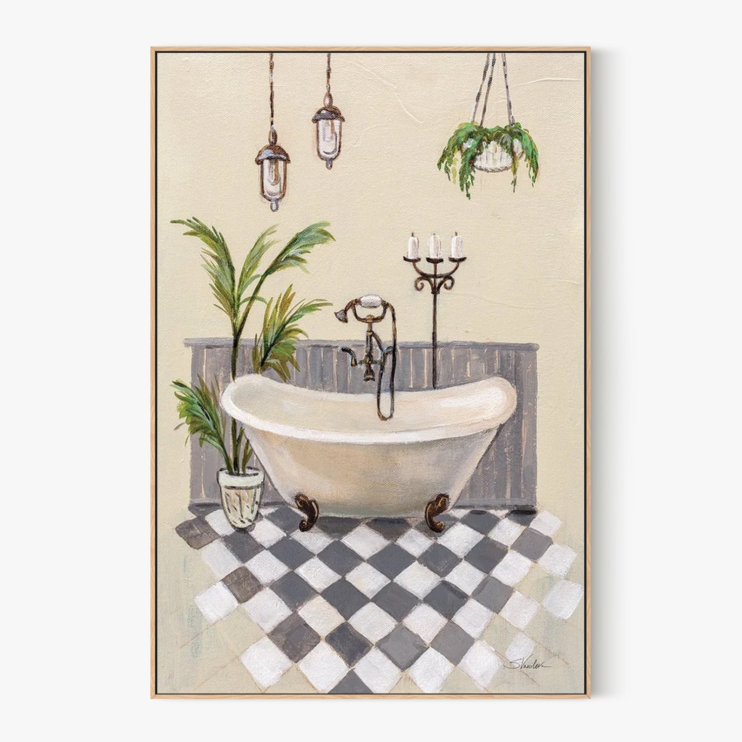 Gray Cottage Bathroom, Style A & B, Set of 2