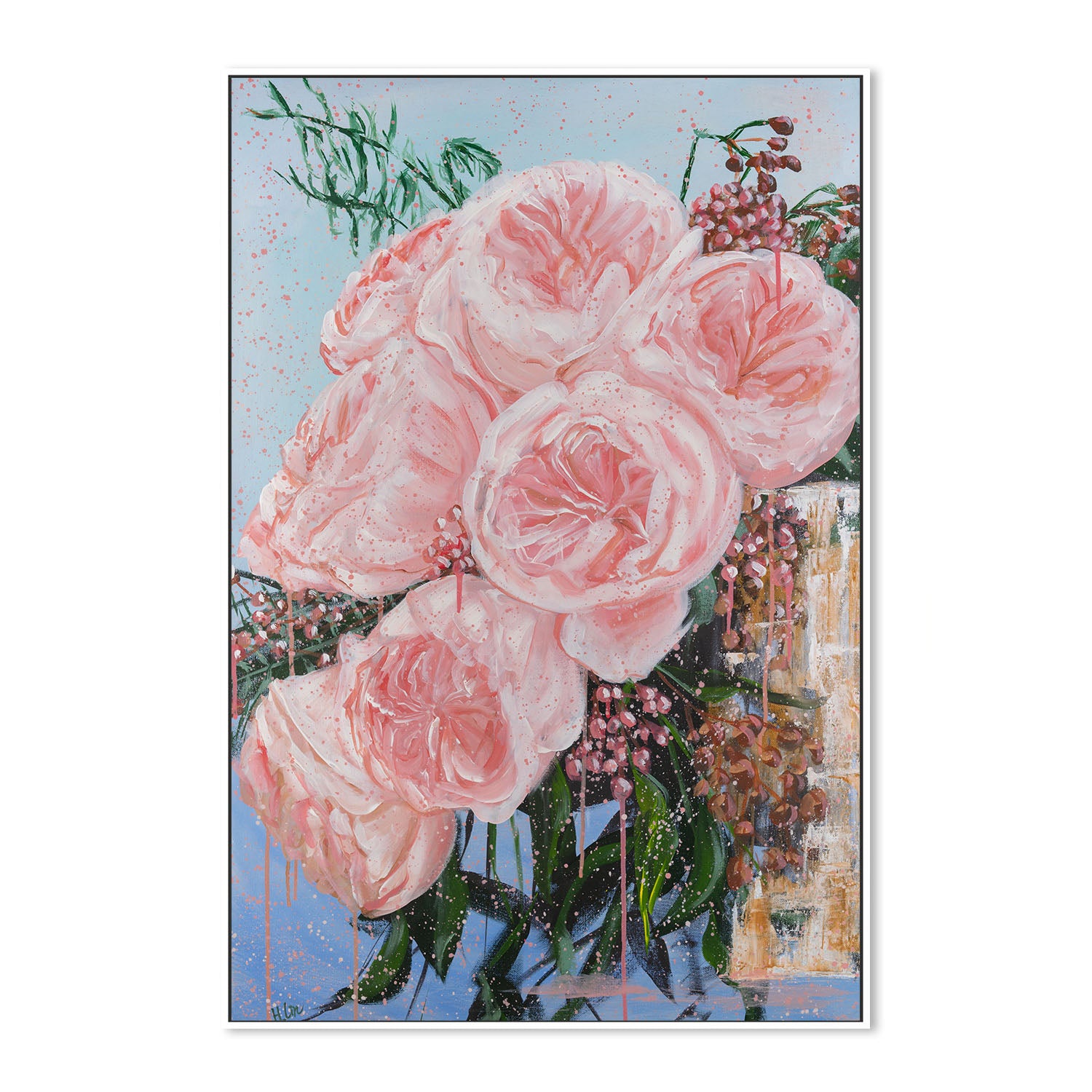 Garden Roses Juliet In A Golden Vase