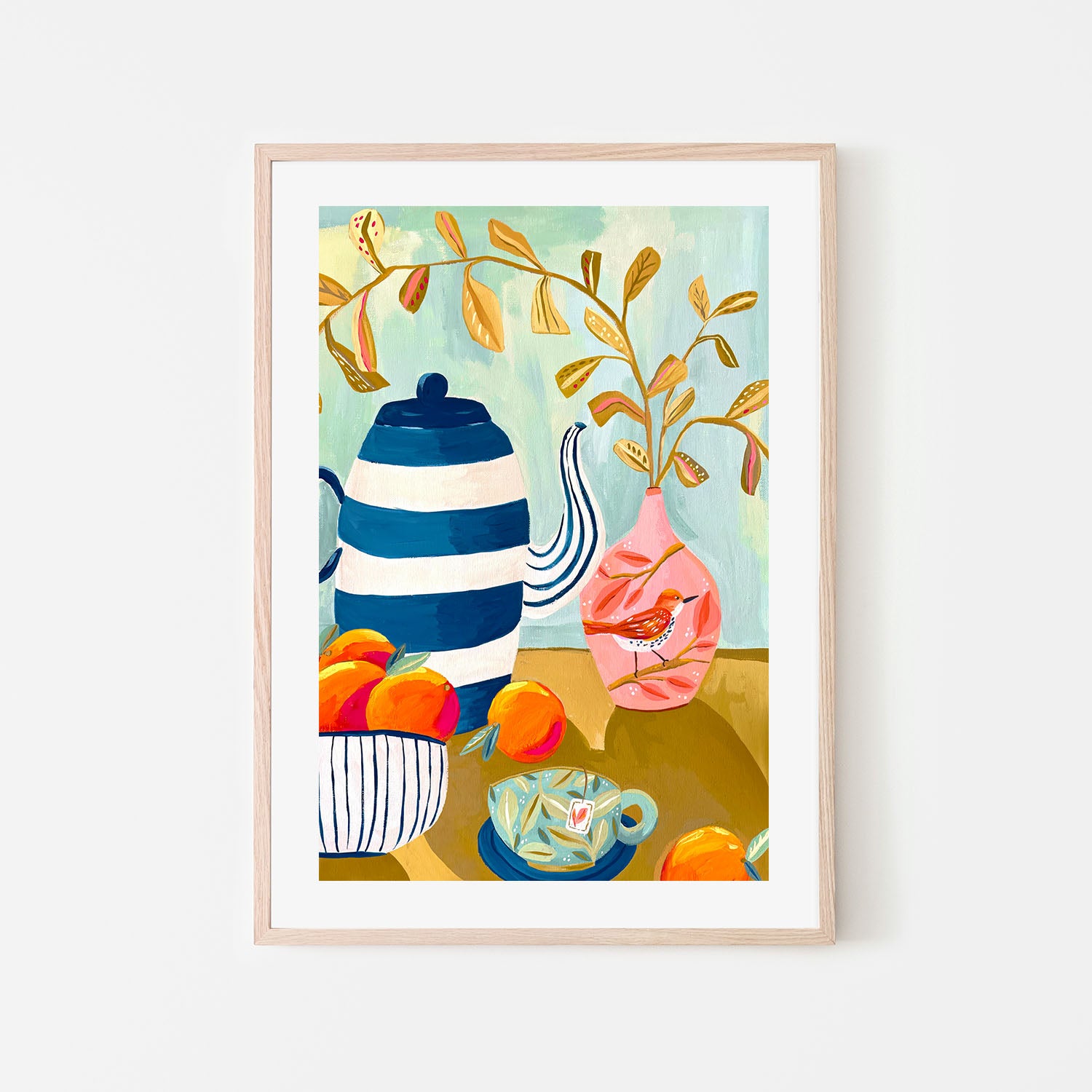 Orange Bird Tea Time