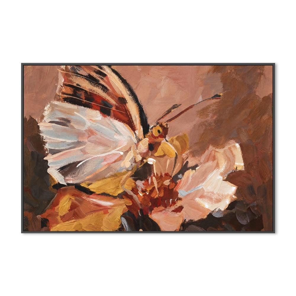 Butterfly on Petal, hand-painted canvas