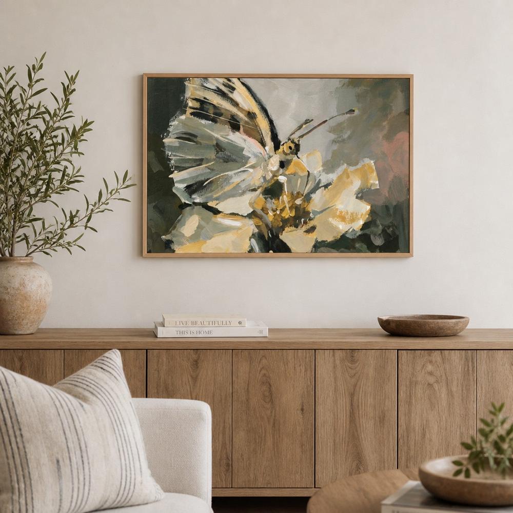 Butterfly in the Sage Garden, hand-painted canvas