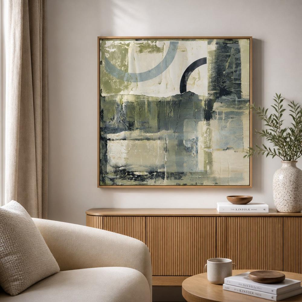Sage Arcs, hand-painted canvas