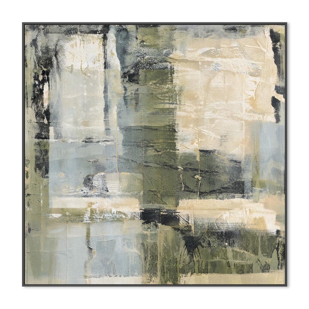 Sage and Ivory Layers, hand-painted canvas