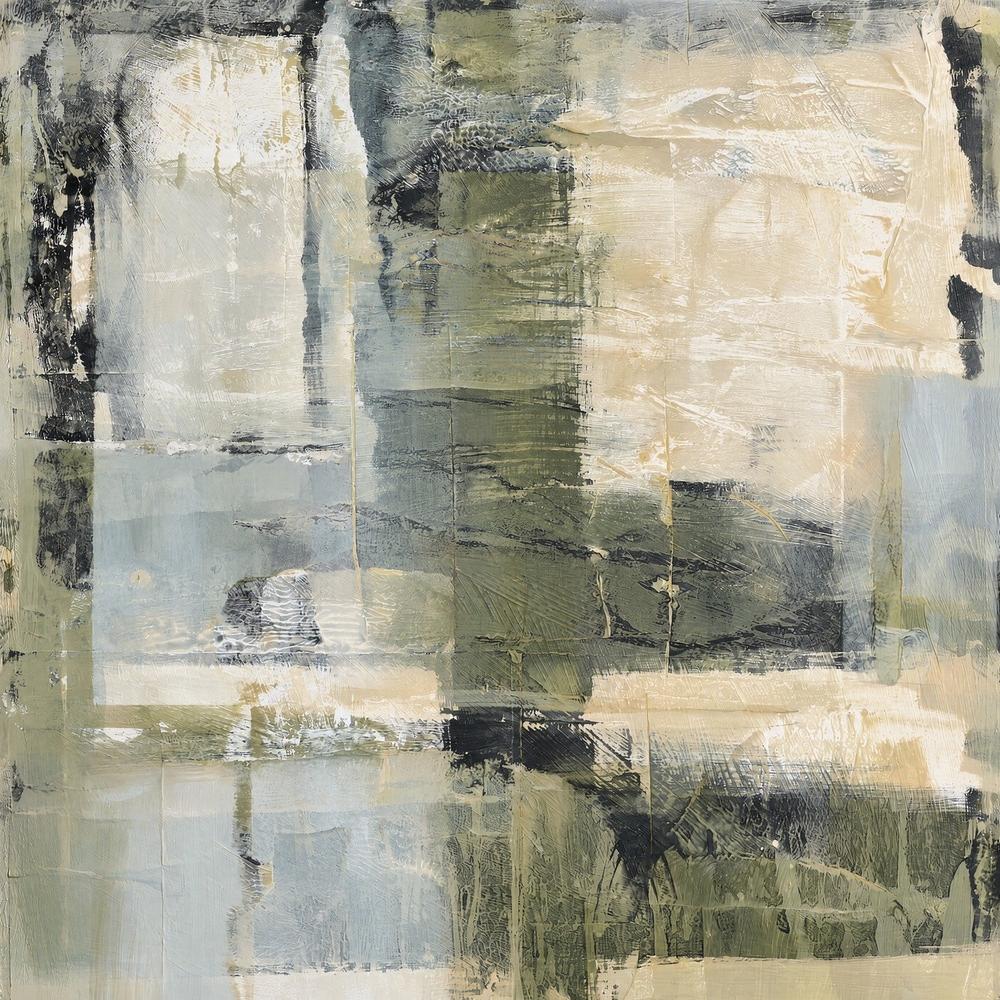Sage and Ivory Layers, hand-painted canvas