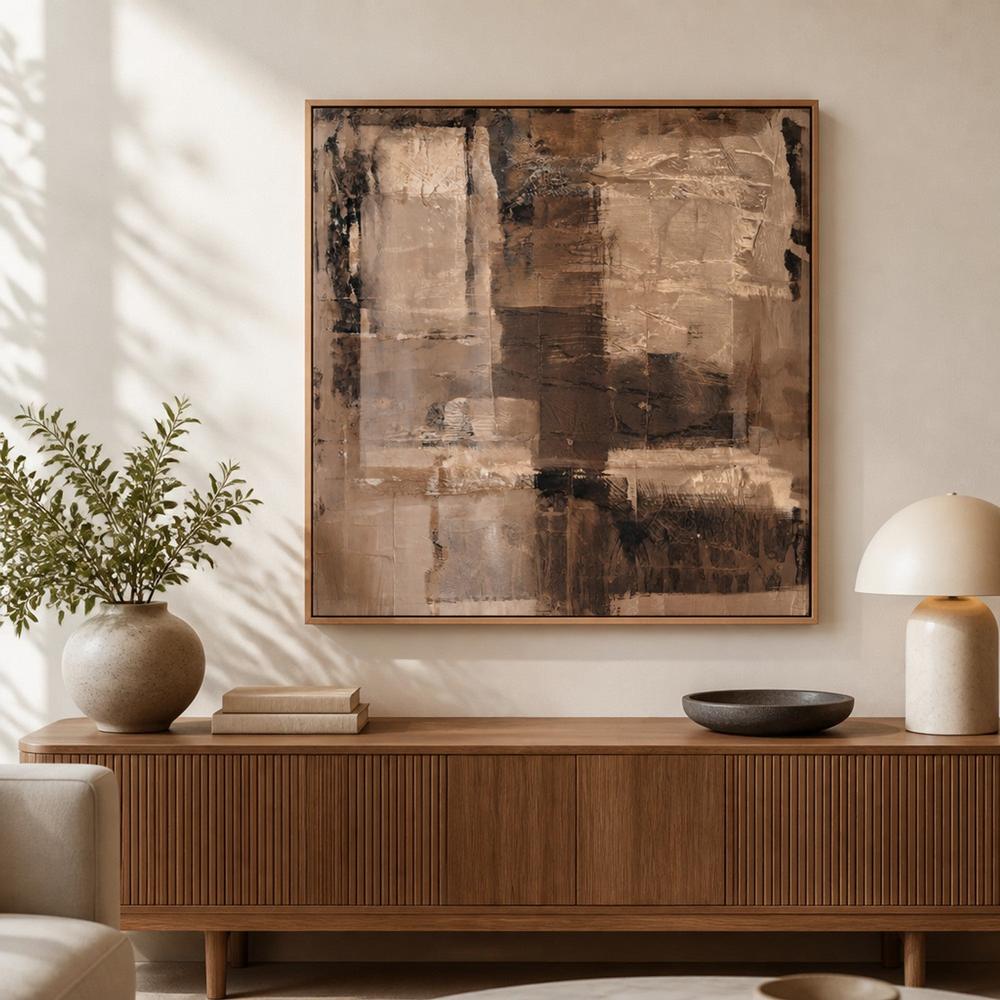 Mocha Layers, hand-painted canvas