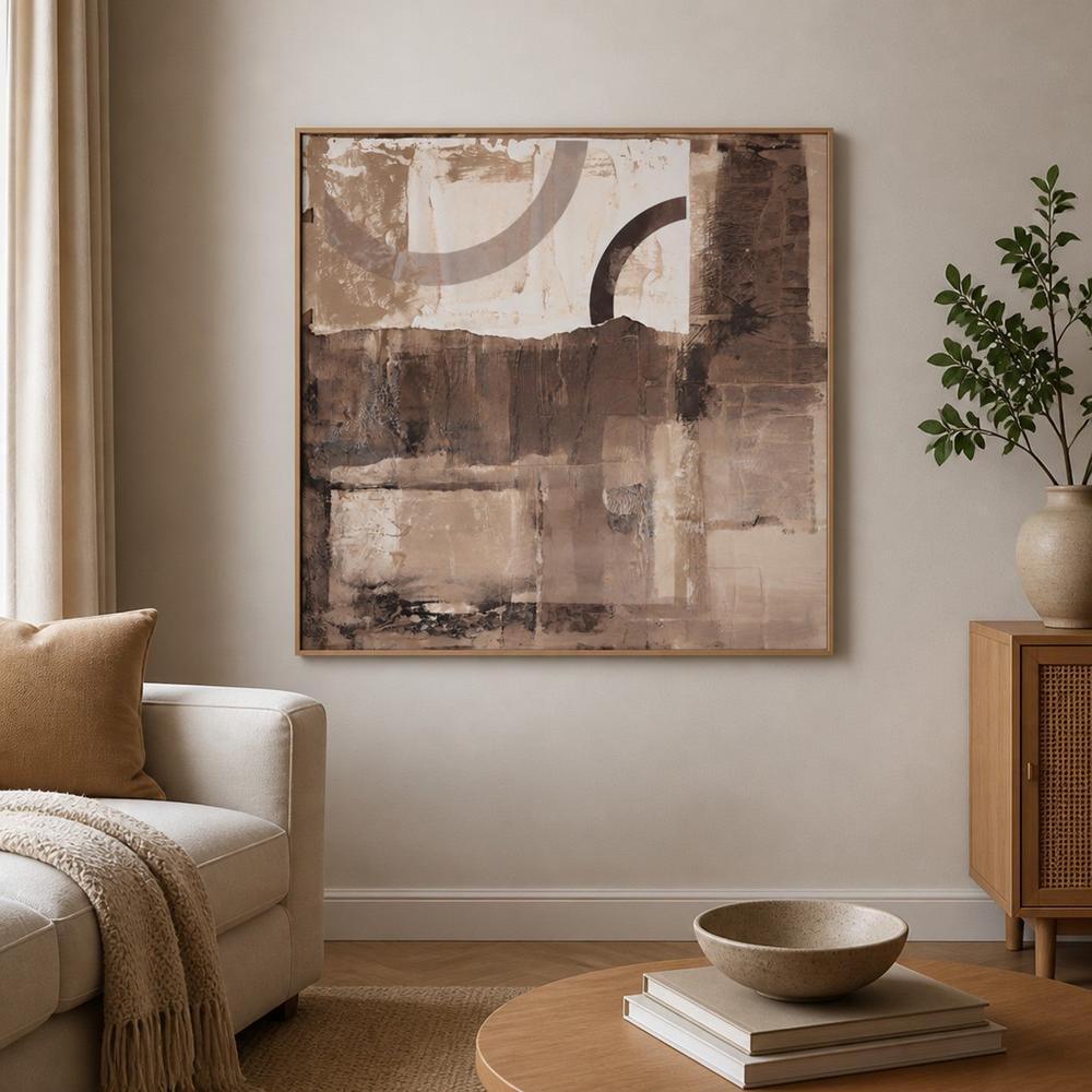 Mocha Arcs, hand-painted canvas