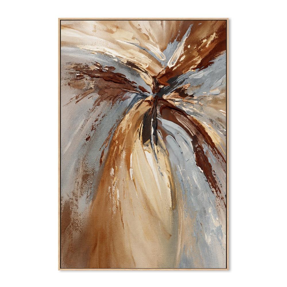Ochre and Blue Radiance, hand-painted canvas