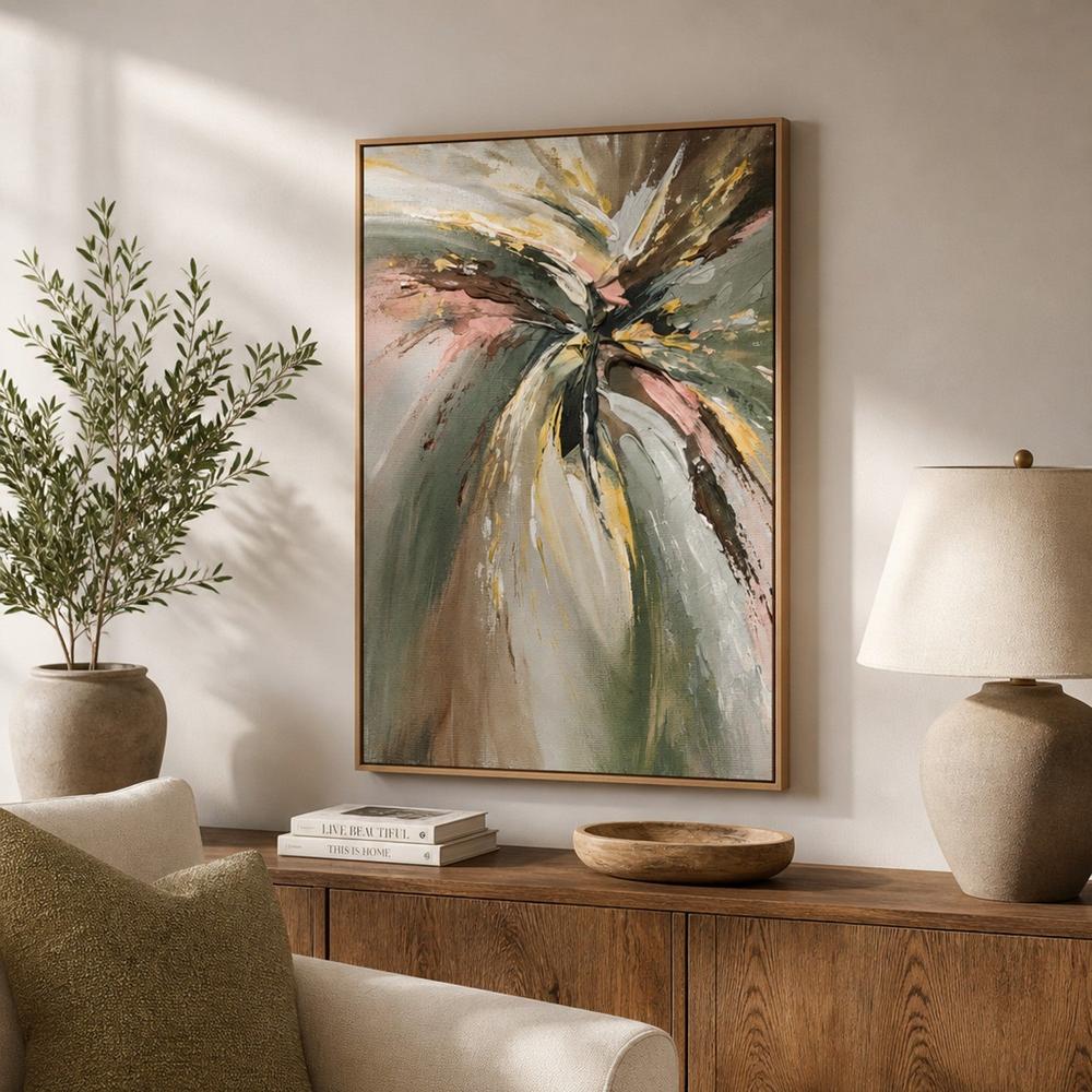 Sage Radiance, hand-painted canvas