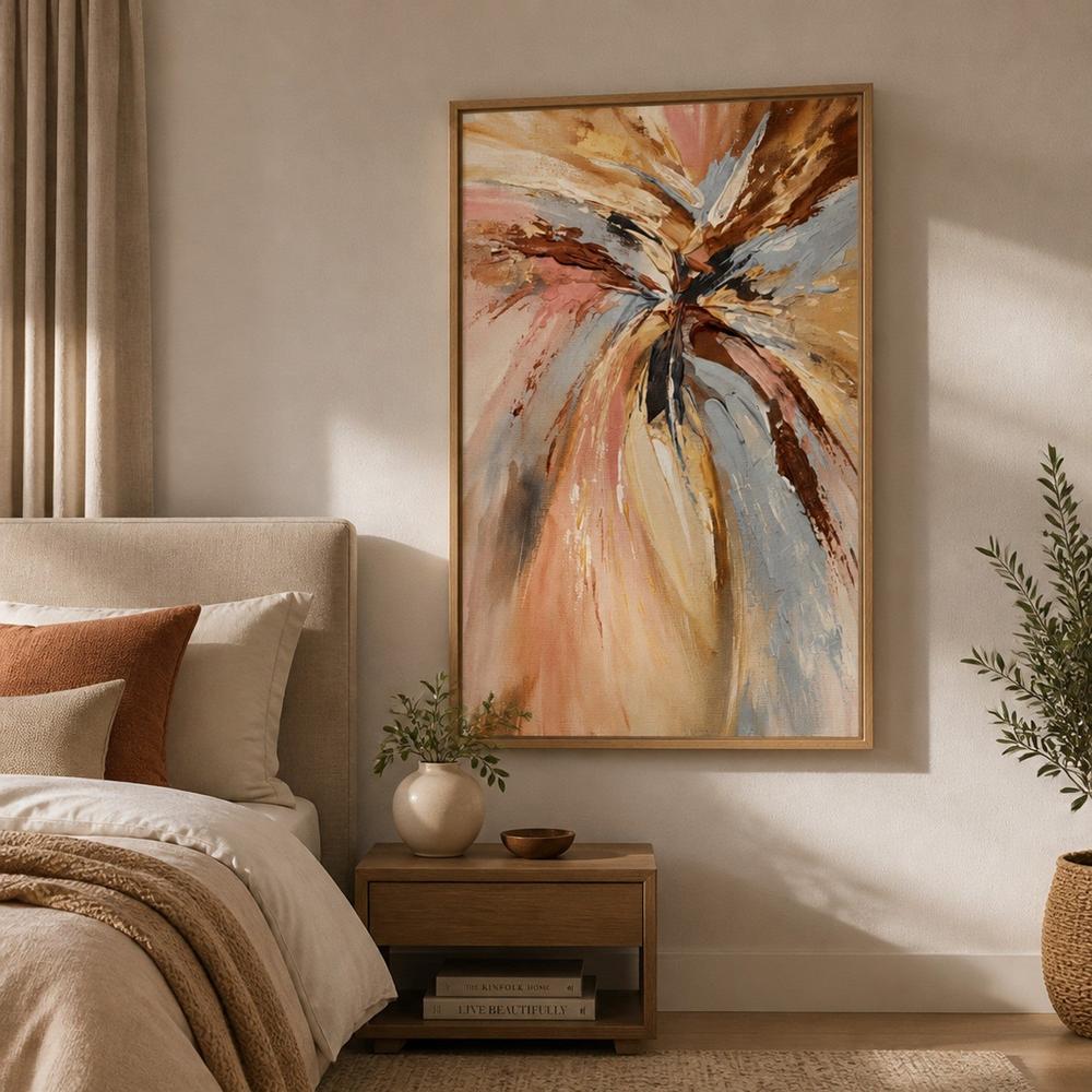 Peach Radiance, hand-painted canvas
