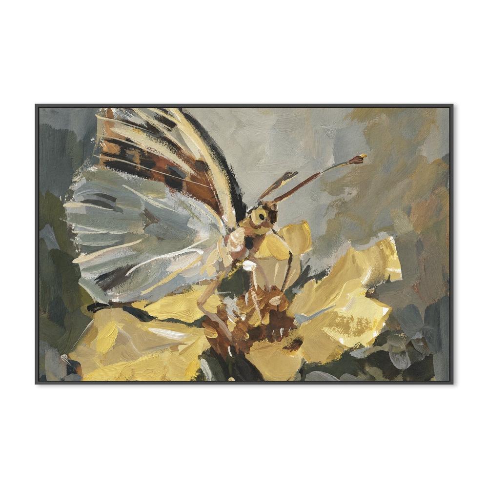 Butterfly in Golden Light, hand-painted canvas