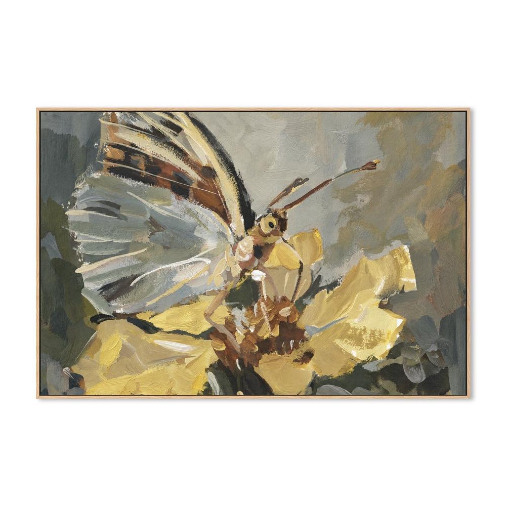 Butterfly in Golden Light, hand-painted canvas