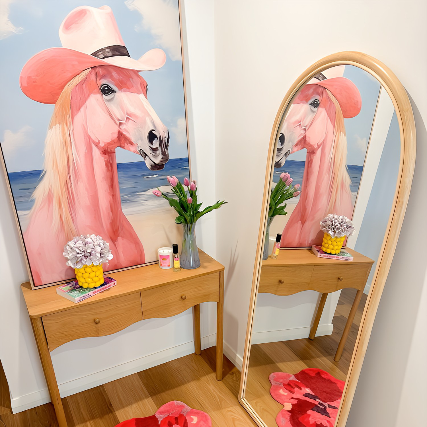 Cowgirl's Pink Horse