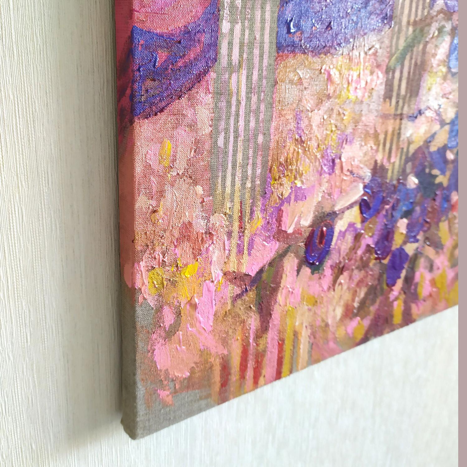Antique Landscape, Original Hand-Painted Canvas By Ekaterina Prisich