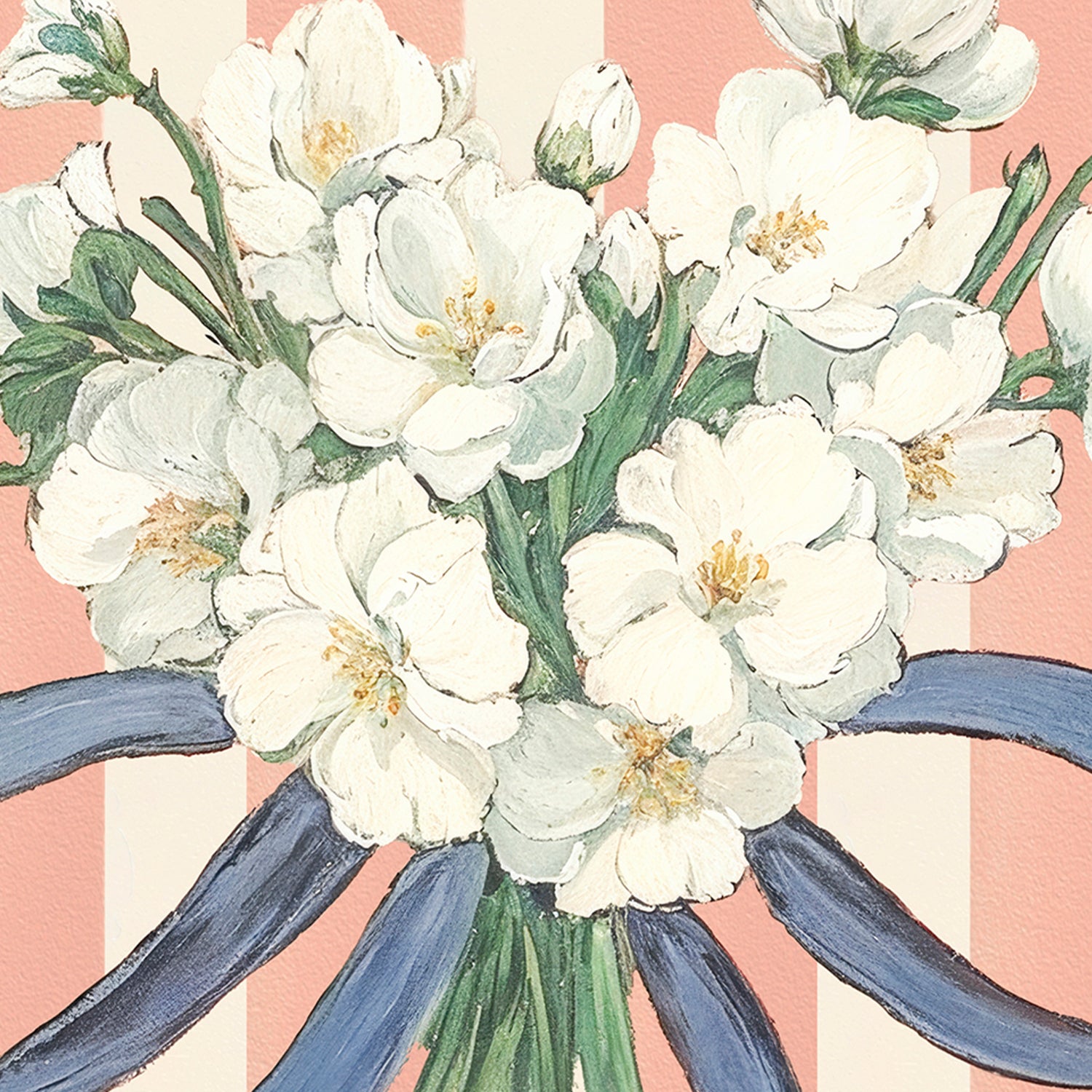 Striped Floral Bow , By Lady Hana