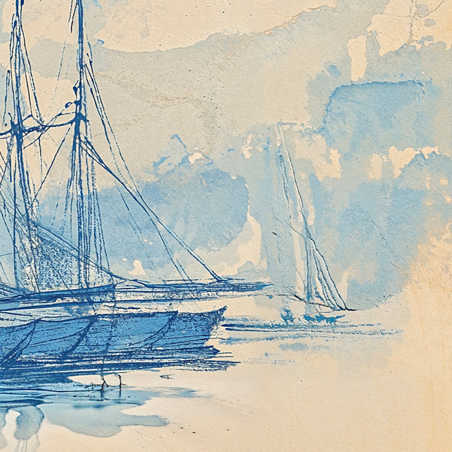 Blue Sailboats , By Lady Hana
