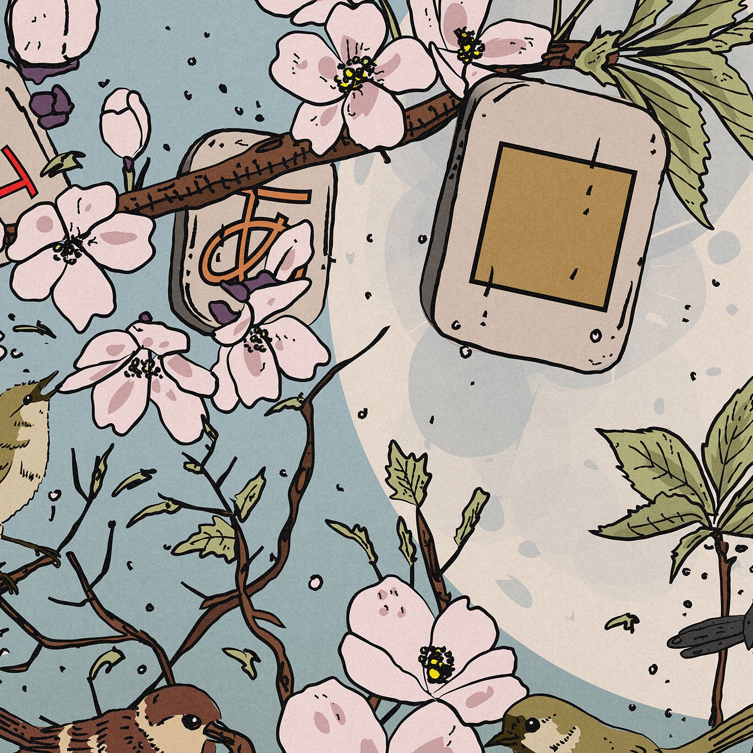 Moonlit Mahjong Birds