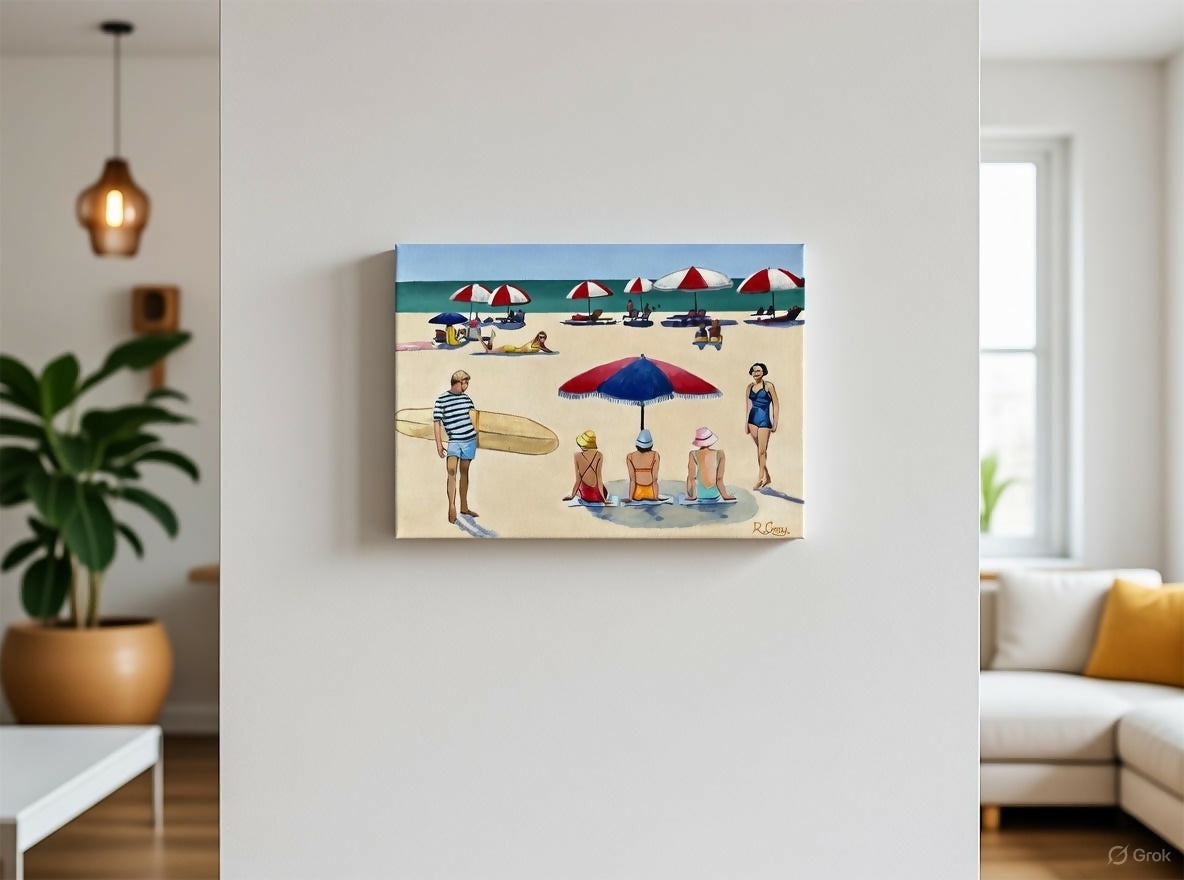 Retro Beach Scene V