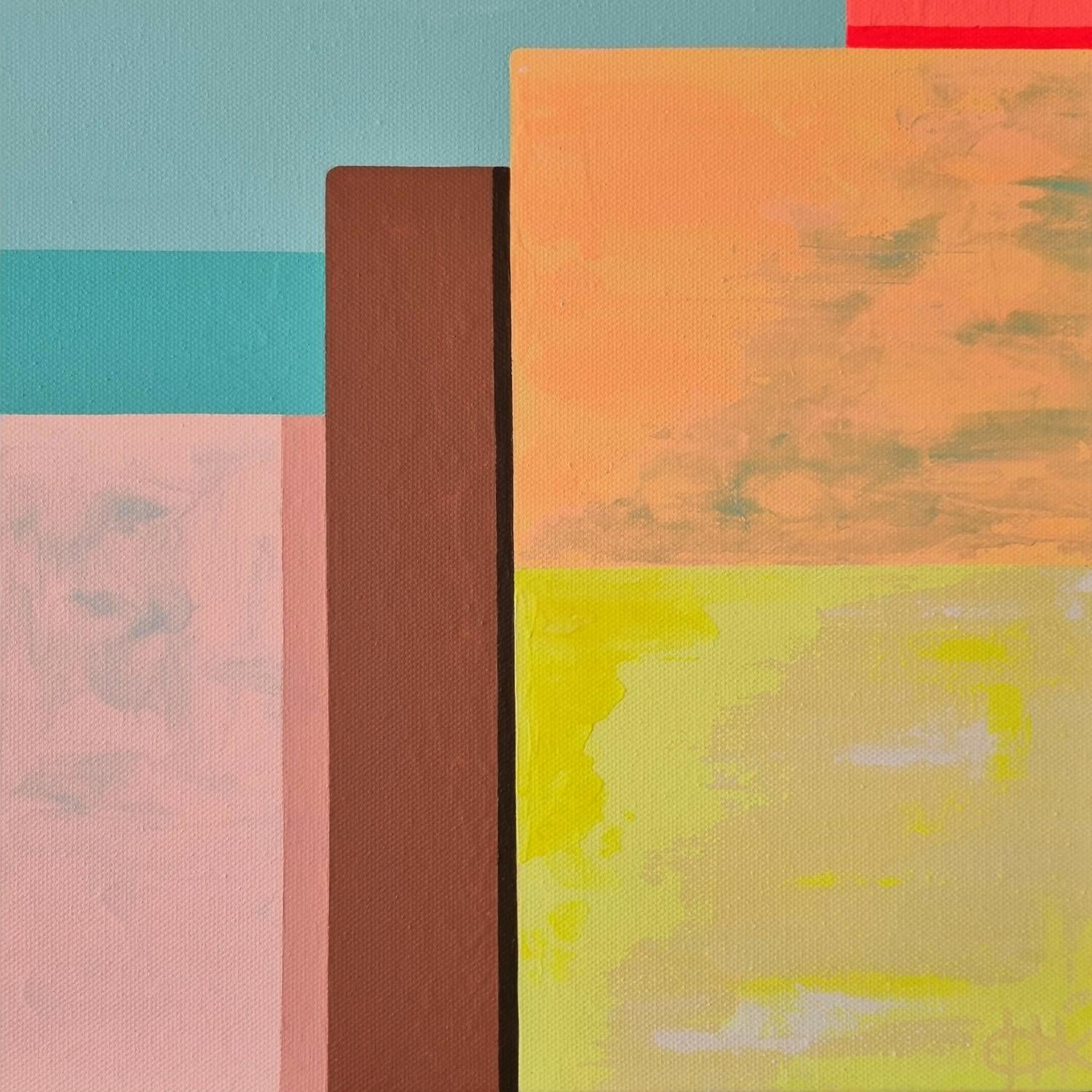 Casas De La Costa #2, Original Hand-Painted Canvas By Michelle Jirsensky