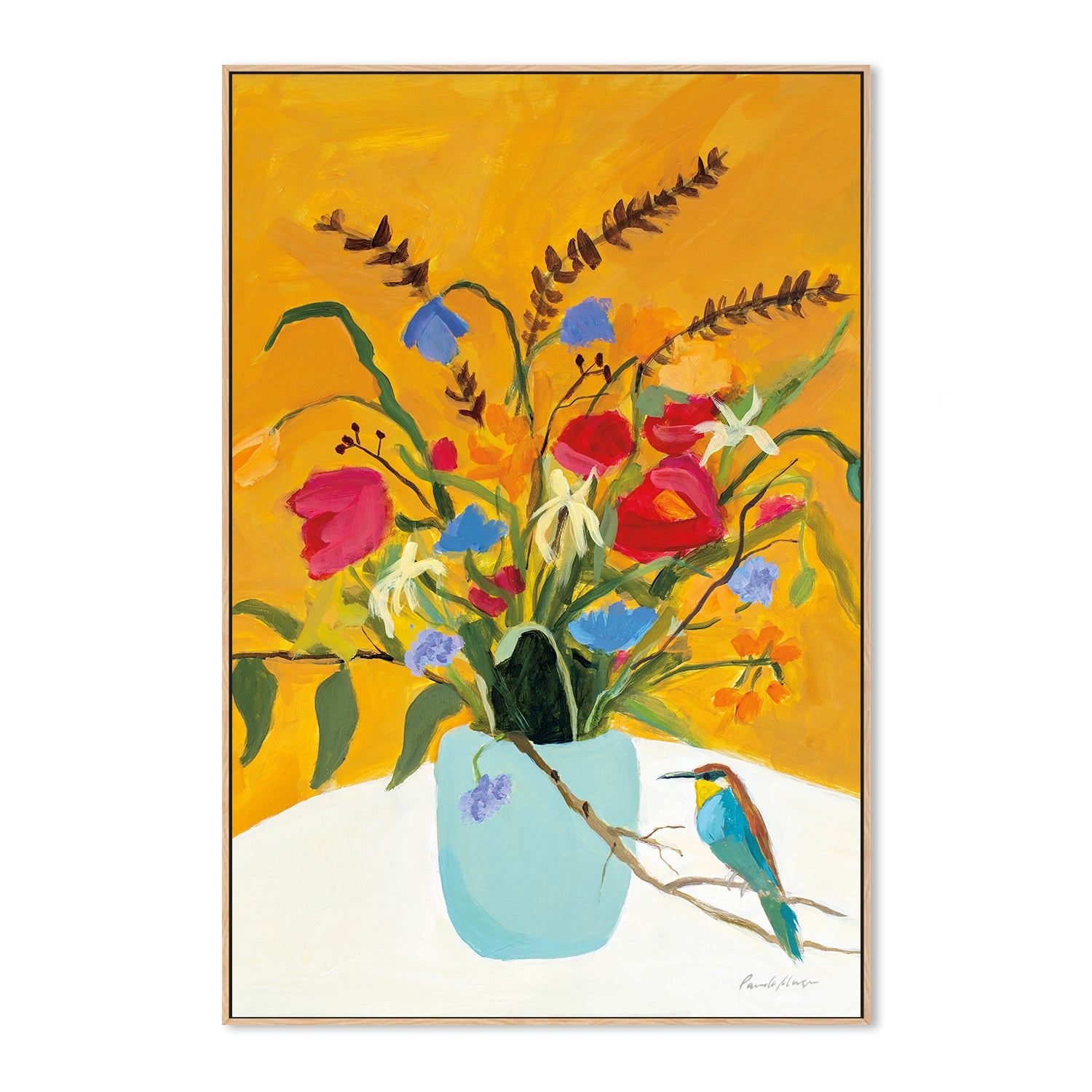 Fall Floral With Bird