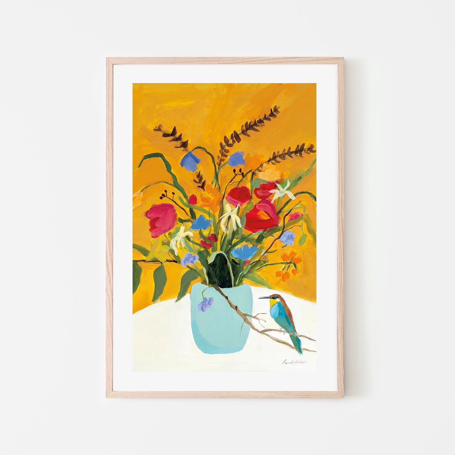 Fall Floral With Bird