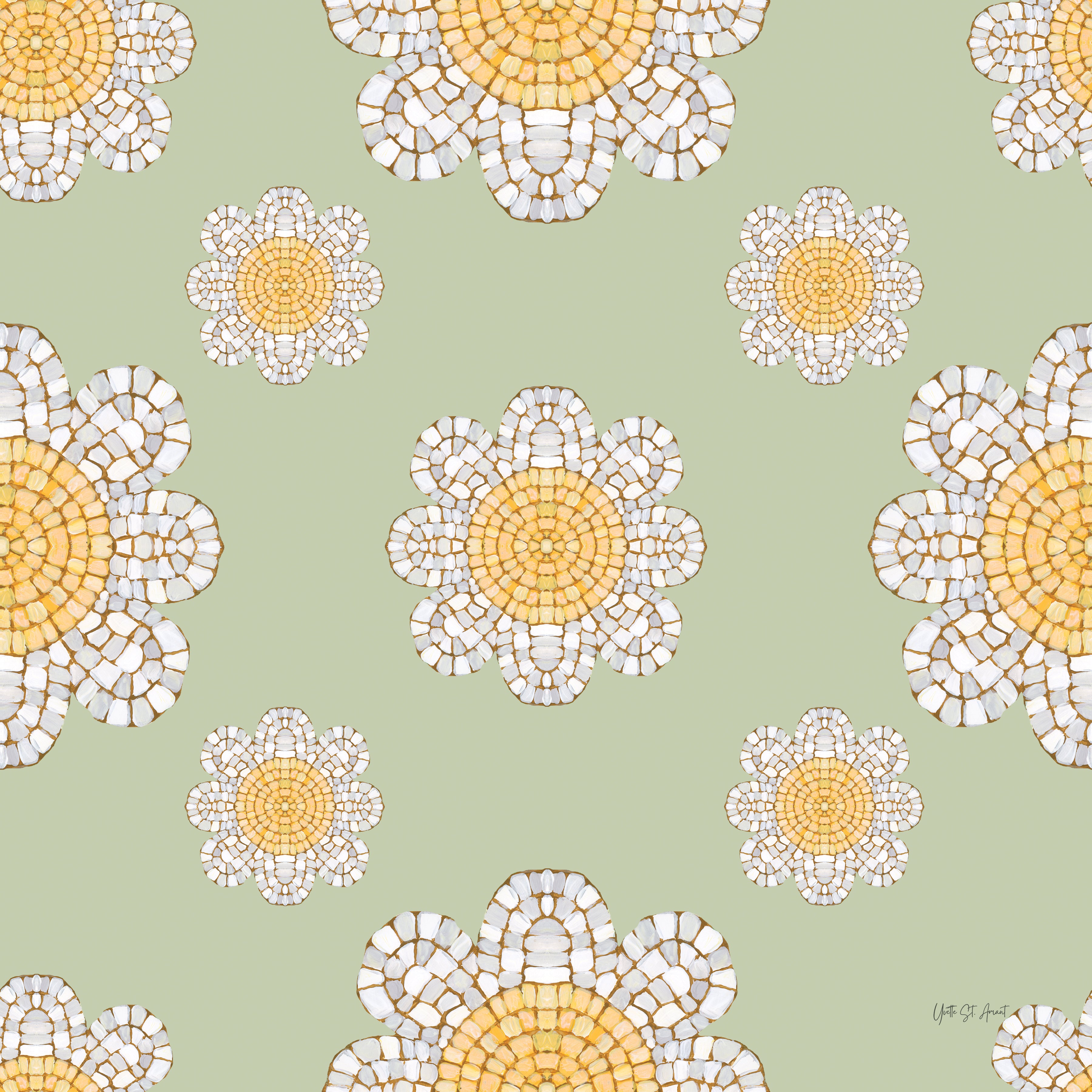 Botanical Mosaic Pattern IXB
