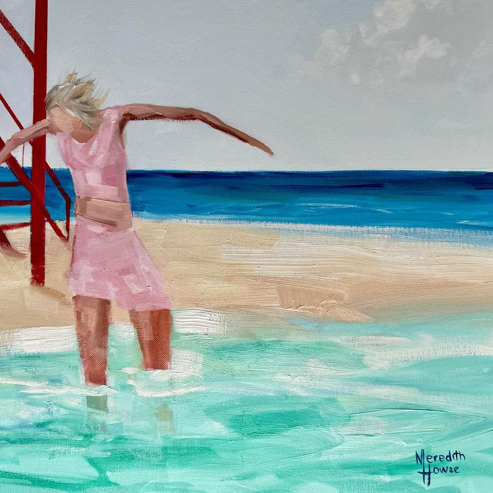 A Little Dip In The Ocean, Original Hand-Painted Canvas By Meredith Howse-by-Meredith Howse-original art-Gioia