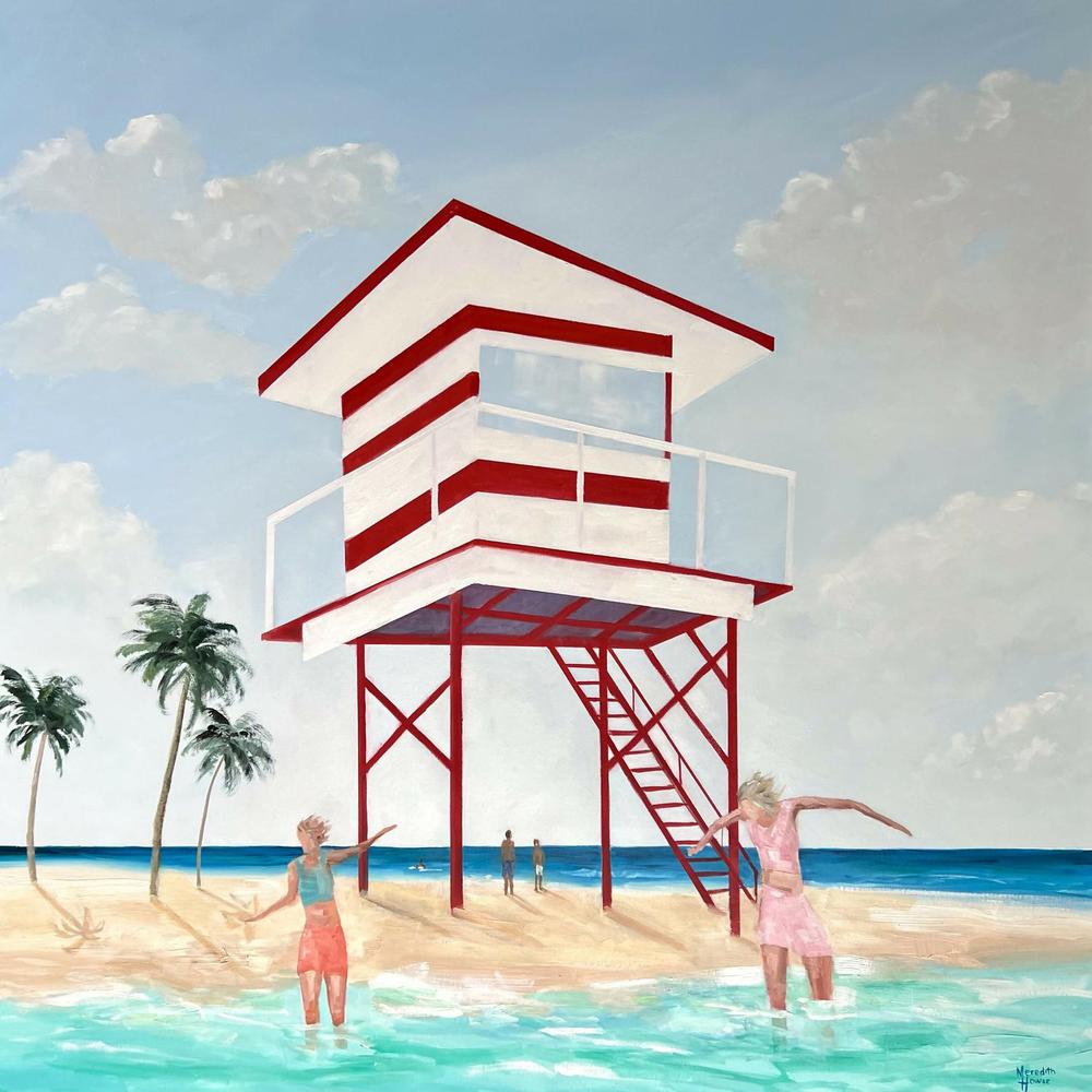 A Little Dip In The Ocean, Original Hand-Painted Canvas By Meredith Howse-by-Meredith Howse-original art-Gioia