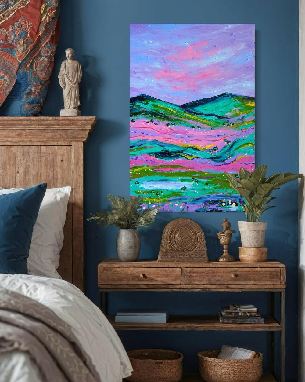 A View Called Happiness , Original Artwork-by-Elle Pervez-original art-Gioia