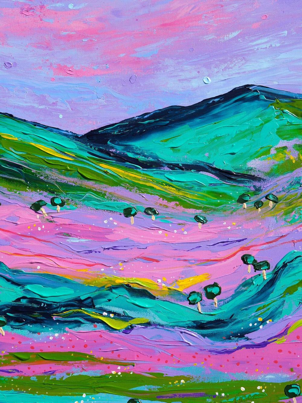 A View Called Happiness , Original Artwork-by-Elle Pervez-original art-Gioia