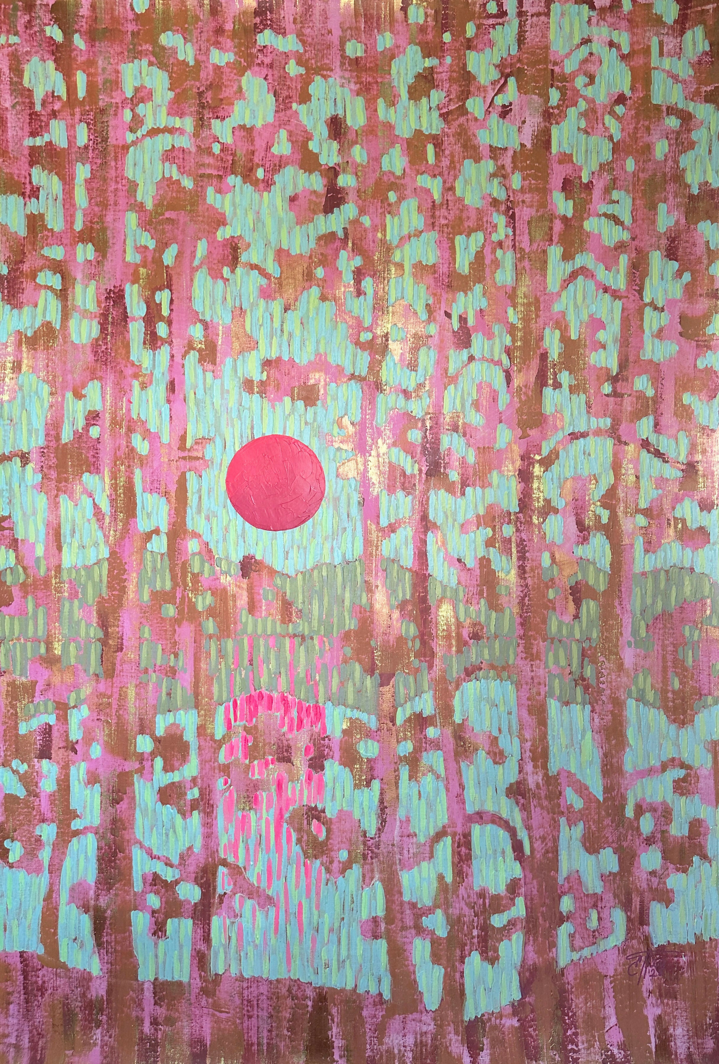 Rose-Azure Sunset - Original Painting