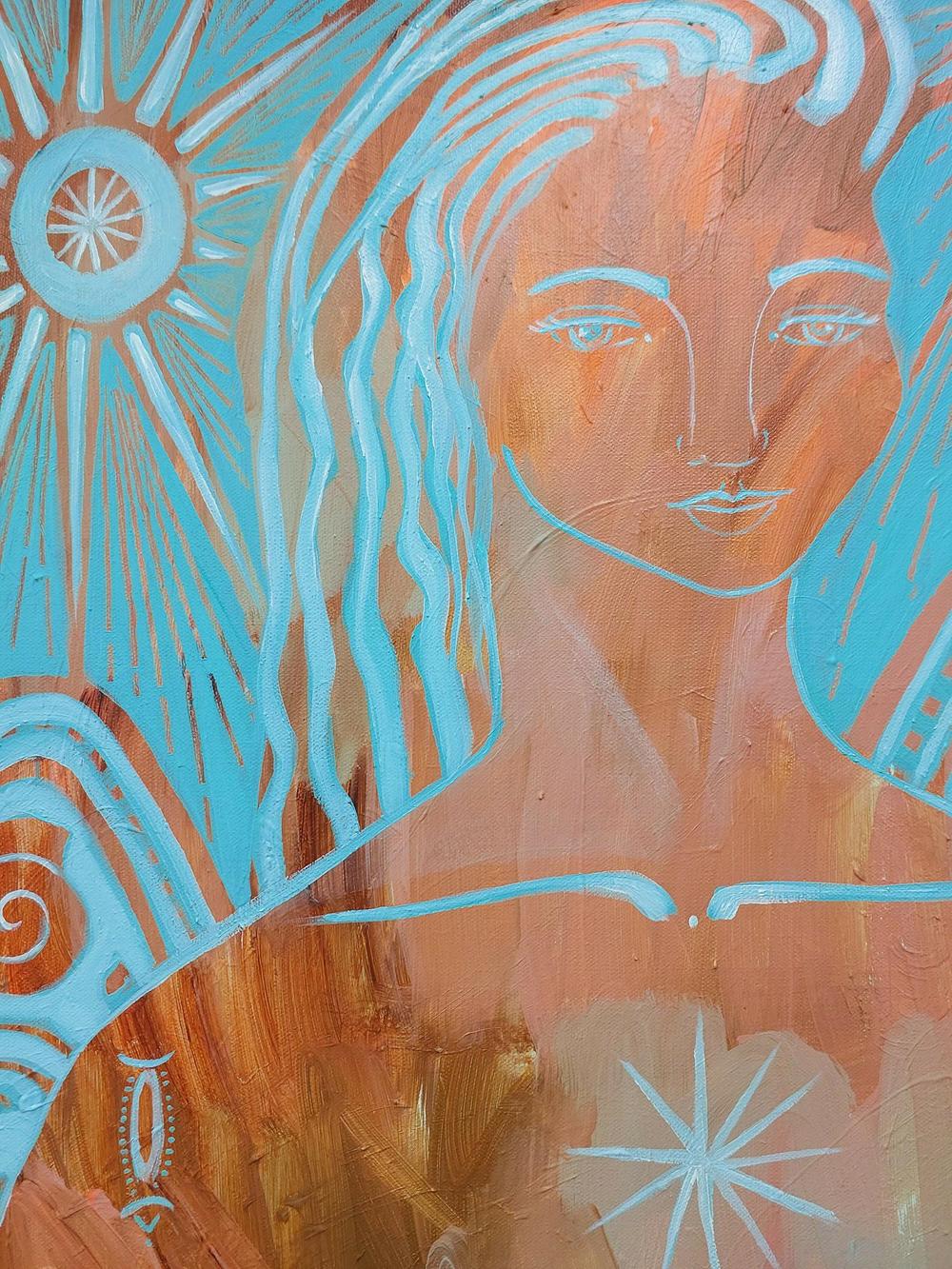 Amazonite Mermaid, Original Hand-Painted Canvas By Amanda Skye-by-Amanda Skye-original art-Gioia