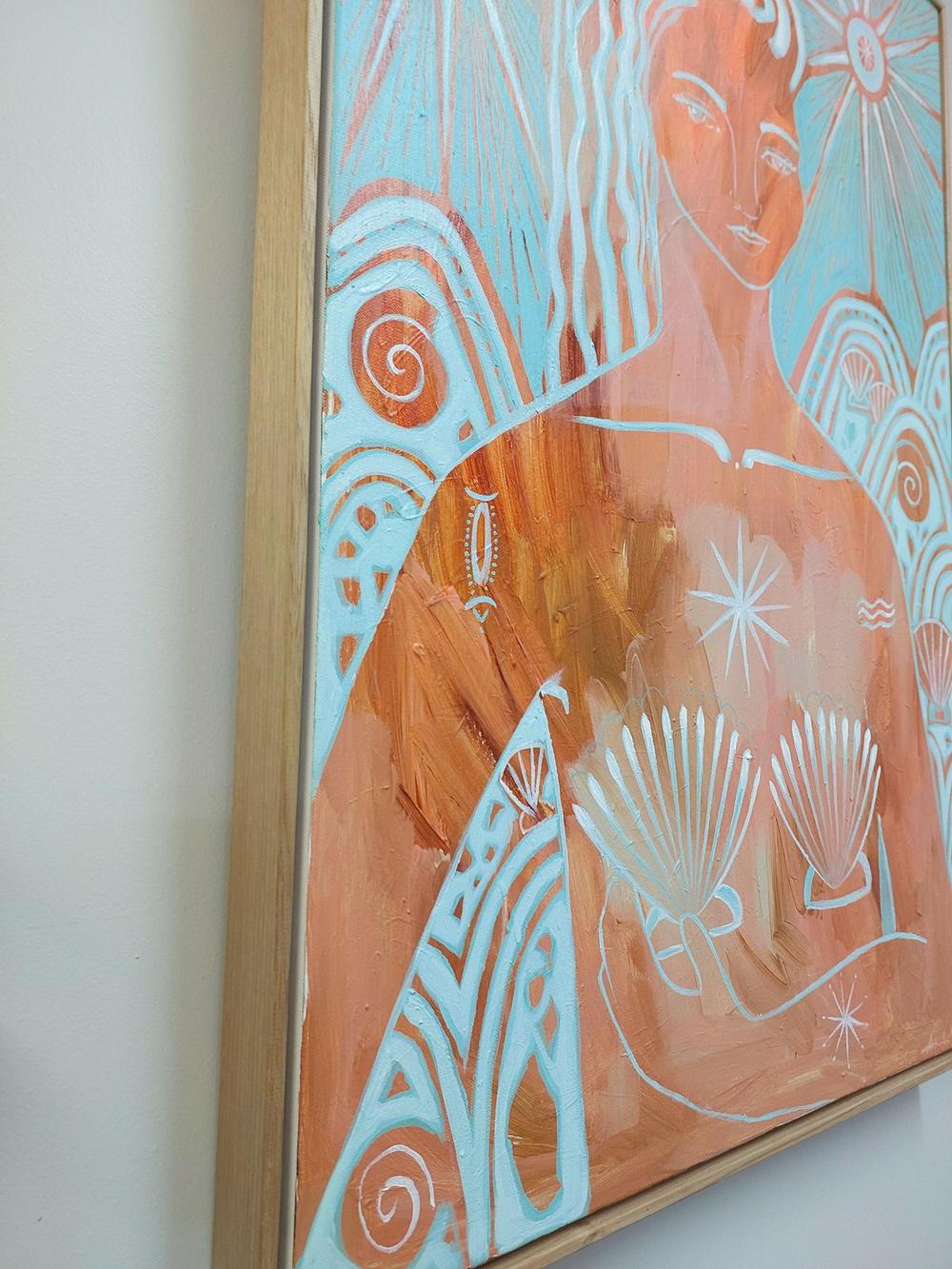 Amazonite Mermaid, Original Hand-Painted Canvas By Amanda Skye-by-Amanda Skye-original art-Gioia