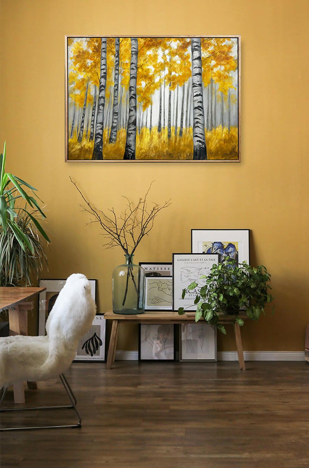 Autumn Birches-by-Pamela Gleeson-original art-Gioia