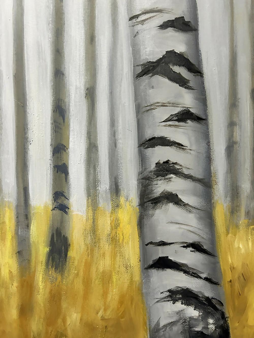 Autumn Birches-by-Pamela Gleeson-original art-Gioia