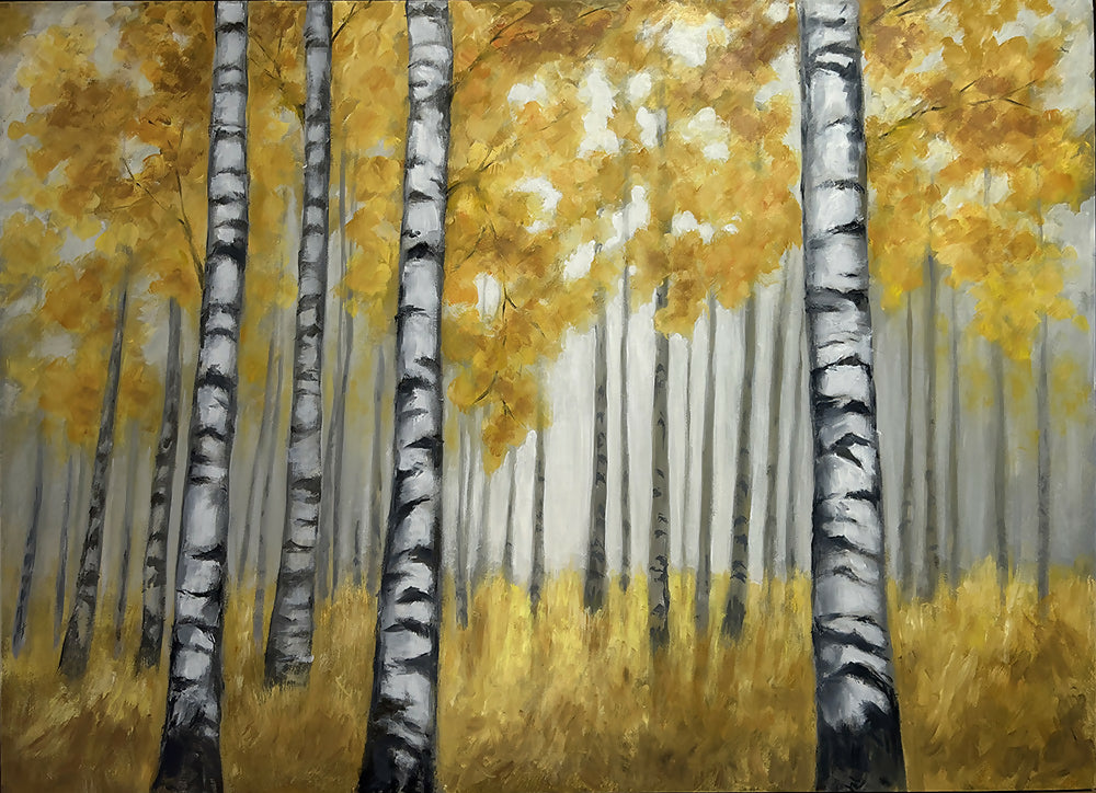 Autumn Birches-by-Pamela Gleeson-original art-Gioia