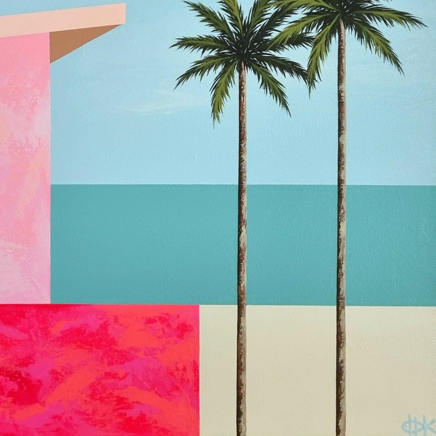 Beach House #2, Original Hand-Painted Canvas By Michelle Jirsensky