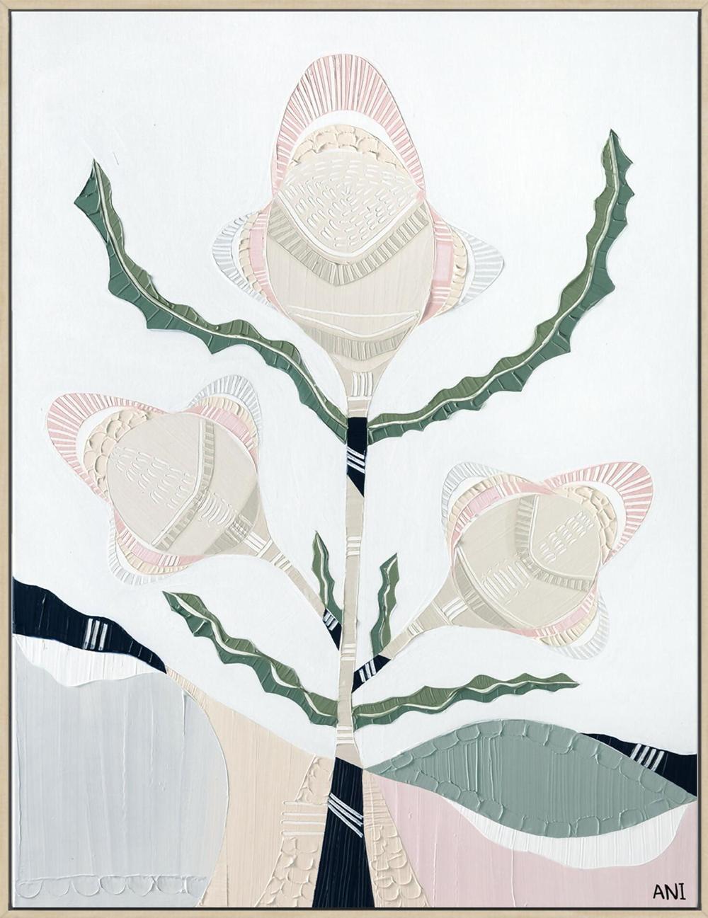 Banksia Elements 3, Original Hand-Painted Canvas By Ani Ipradjian-by-Ani Ipradjian-original art-Gioia