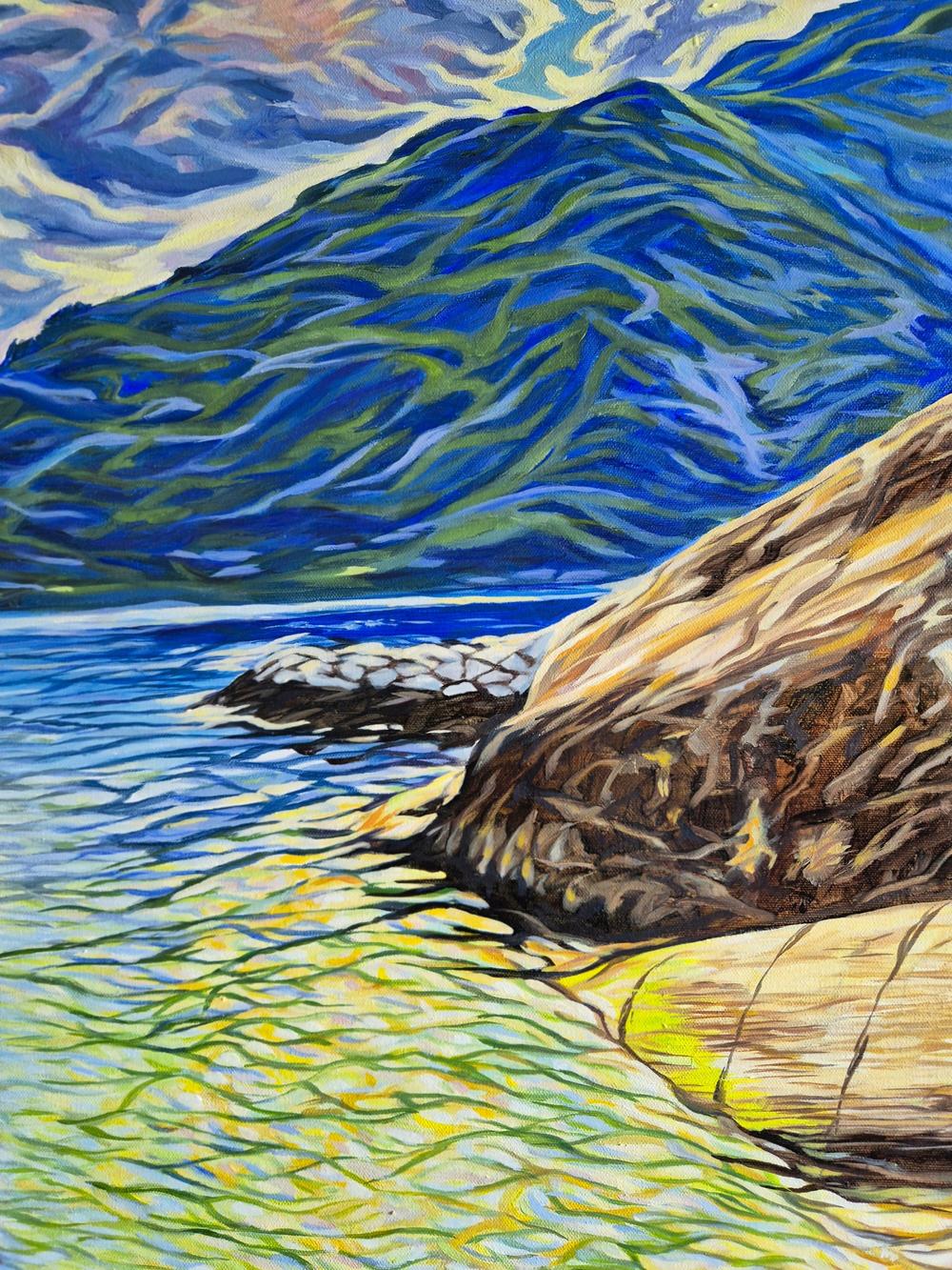 Bather at Hardanger Fjord-by-Brian Purcell-original art-Gioia