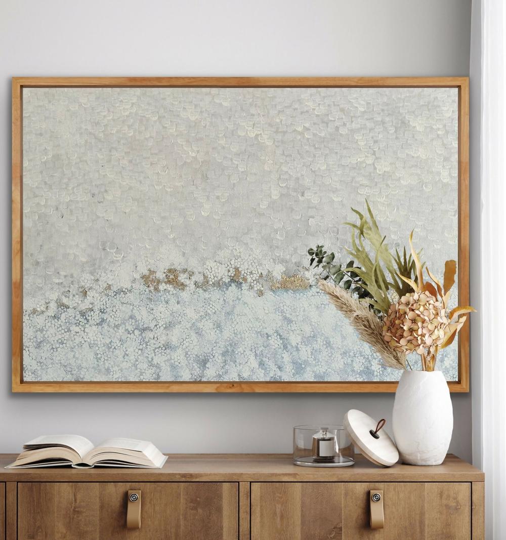 Beach Foam (Oak Box Timber Frame)-by-Gillian Deane Art-original art-Gioia