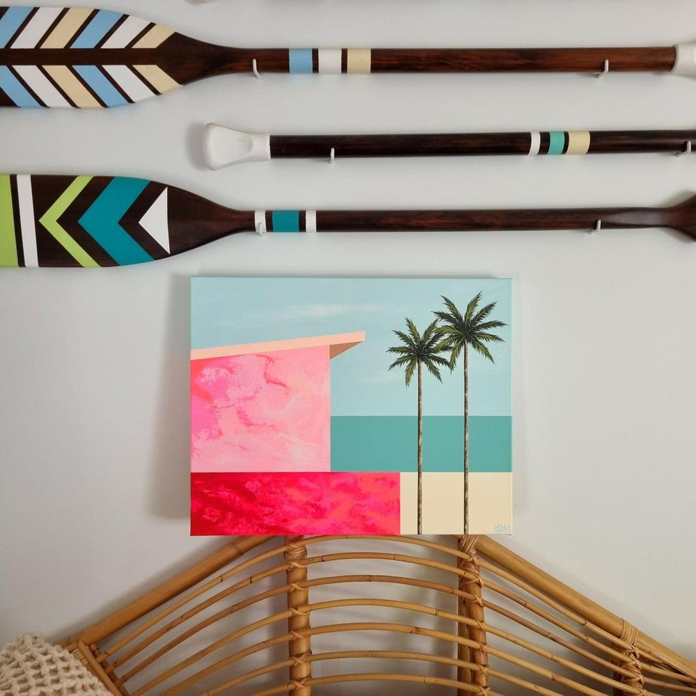 Beach House #2, Original Hand-Painted Canvas By Michelle Jirsensky-by-Michelle Jirsensky-original art-Gioia