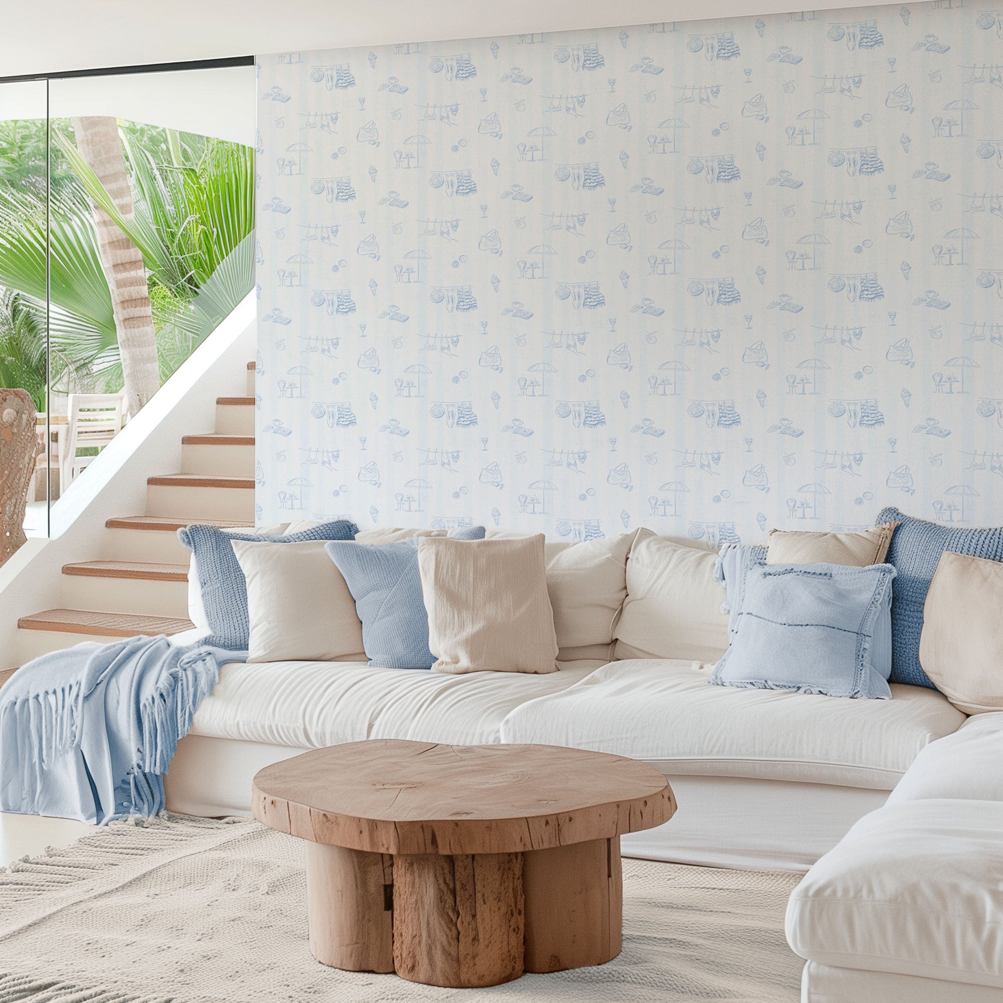 Beach Memories On Stripes-wallpaper-eco-friendly-easy-removal-Gioia Wall Art-5