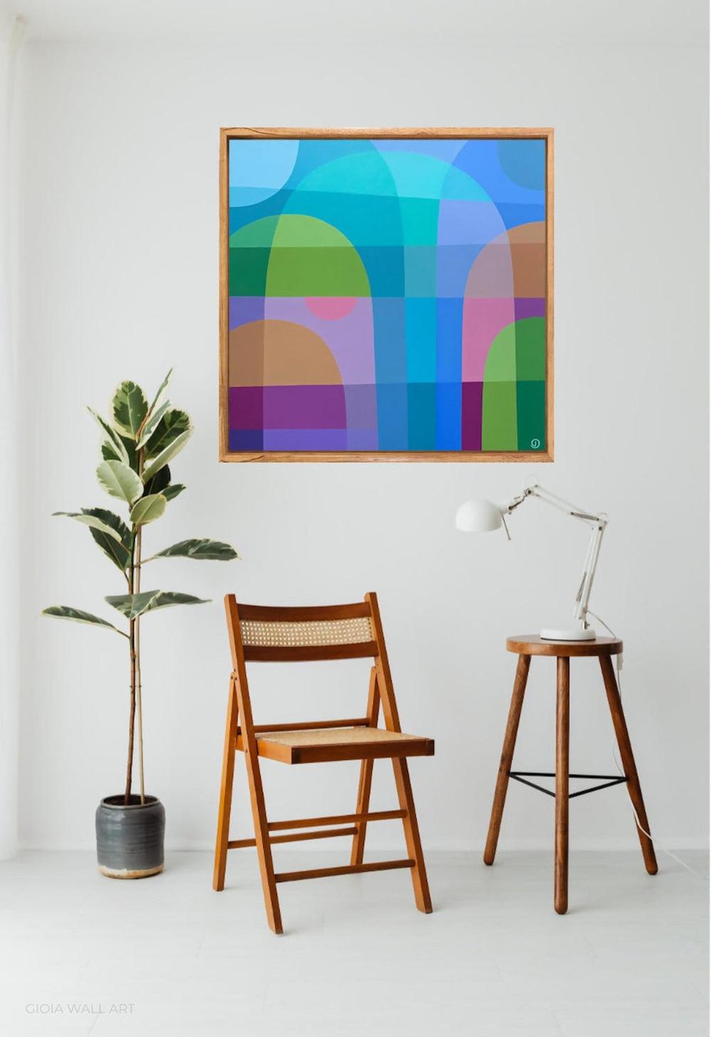Beach Walk, Acrylic on Canvas, 71x71cm By Charlotte De Pace , Original Artwork-by-Charlotte De Pace-original art-Gioia