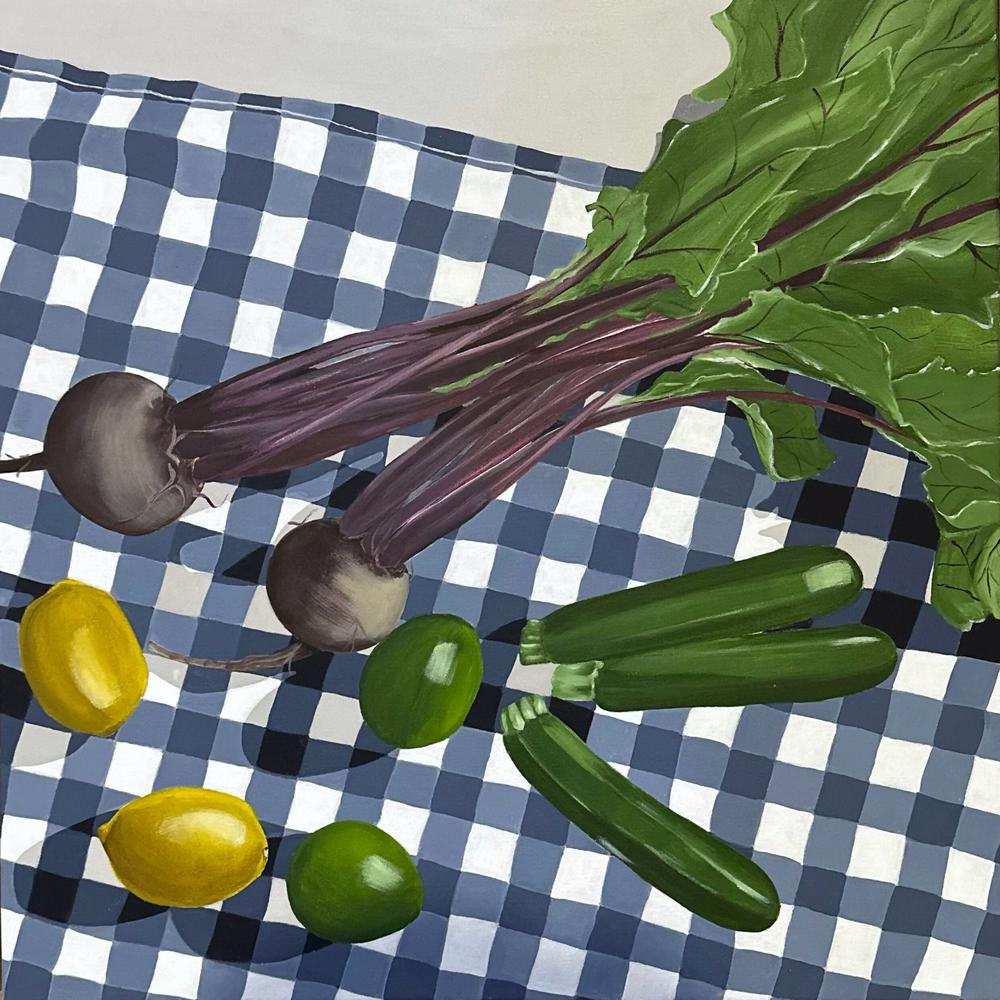 Beetroot On Table-by-Amanda Rubenstein-original art-Gioia
